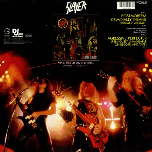 Slayer Postmortem / Criminally Insane - Remixed Version German 12